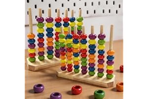 2Pack Color Stack Challenge Game, 2026 New Wooden Color Sorting Stack Puzzle Challenge Game with Racks & Rings, Fast Competit