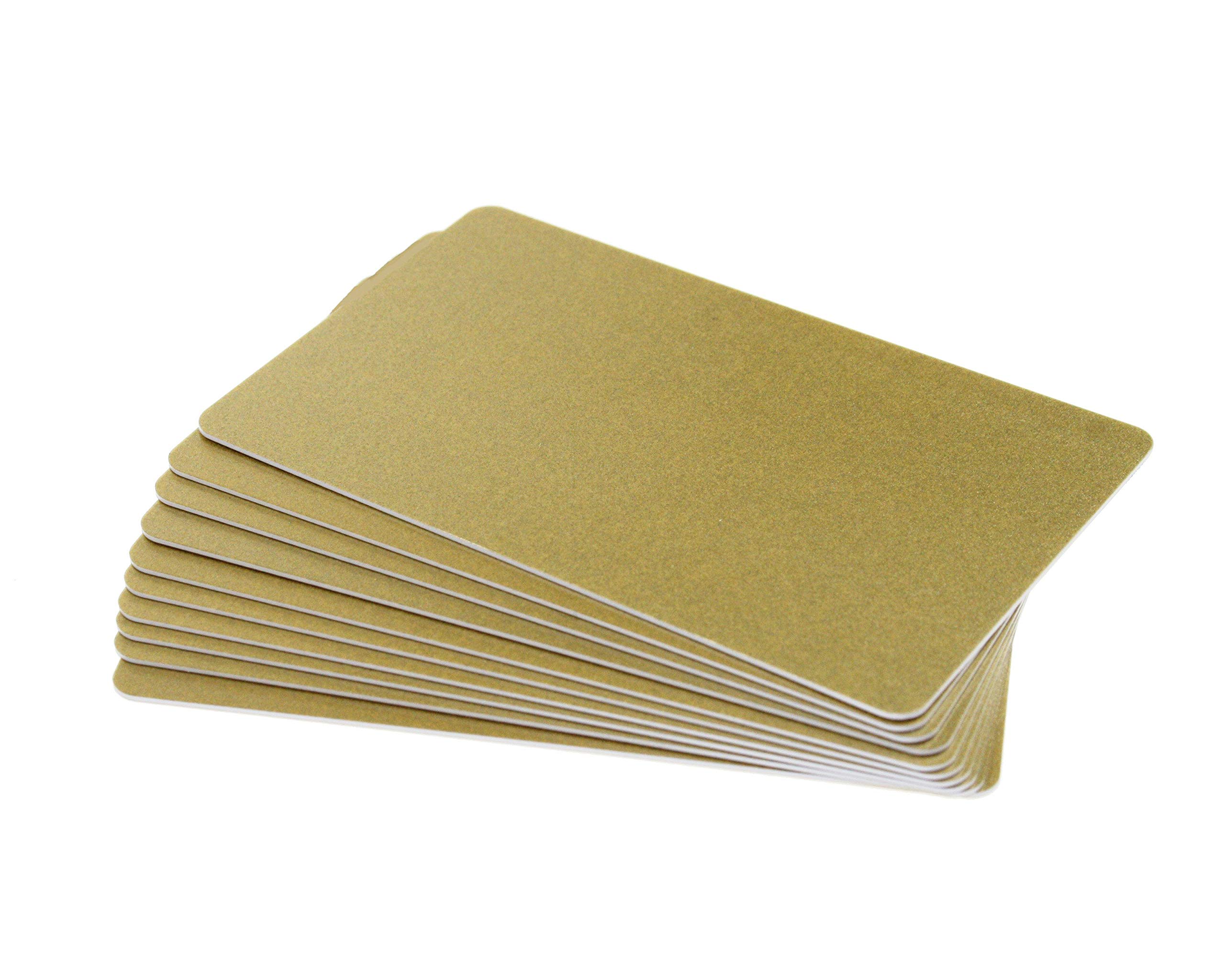 100 x PerfectID Premium ISO Quality PVC Plastic Plain Blank CR80 ID Card of Size 86x54mm (Credit Card Size) & 760 Microns Thickness. (Light Gold)