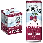 Virgil's Black Cherry Zero Sugar Soda, Pack of 4 (12 fl oz Can each) | Naturally Sweetened Handcrafted Cherry Soda with Zero Calories, No Aspartame or Sucralose, No Artificial Preservatives