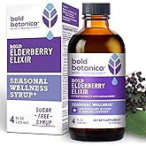 Bold Botanica Elderberry Elixir – 65X Concentrated Extract – Sugar-Free & Kid Friendly – Immune Support Elderberry Syrup for Kids & Adults with Aronia Berry & Monk Fruit – 4 fl oz