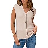 Arach&Cloz Women's Wool Blend Sweater Vest V Neck Button Down Cardigan Business Casual Tops 2026