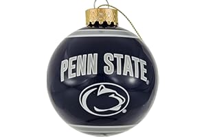 FOCO Penn State University Collector's Edition Nittany Lions Glass Ball Ornament – Represent The Navy Blue and White and Show Your Spirit with Licensed PSU Holiday Fan Decor