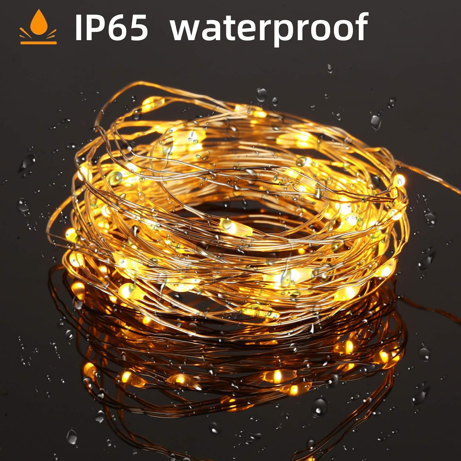 Yizhet Curtain Lights 3m x 3m, 300 LED Curtain Fairy Lights, Warm White, 8 Modes, Waterproof - Image 5