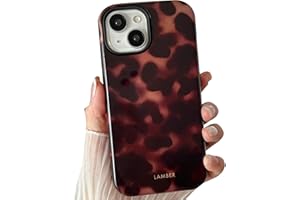 TQLGY for iPhone 15 Case, Cute Tortoise Shell Leopard Brown Amber Phone Case Shockproof Slim Soft TPU and Hard PC Protective 