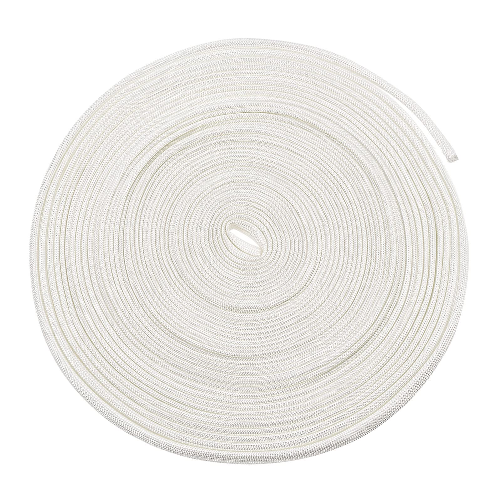 Rebower Fiberglass Sleeve Insulated Cable Protection Tube [for High-Temperature Applications] - 10M-5mm / White