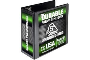Samsill 5-Inch Non-Stick D-Ring View Binder, Black (16400)
