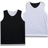 Hiheart Boys Reversible Basketball Jersey Quick Dry Sports Shirt