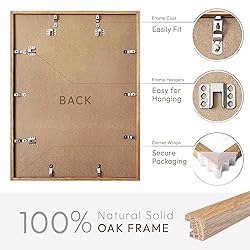 16x20 Picture Frame, Solid Oak 16x20 Picture Frame
