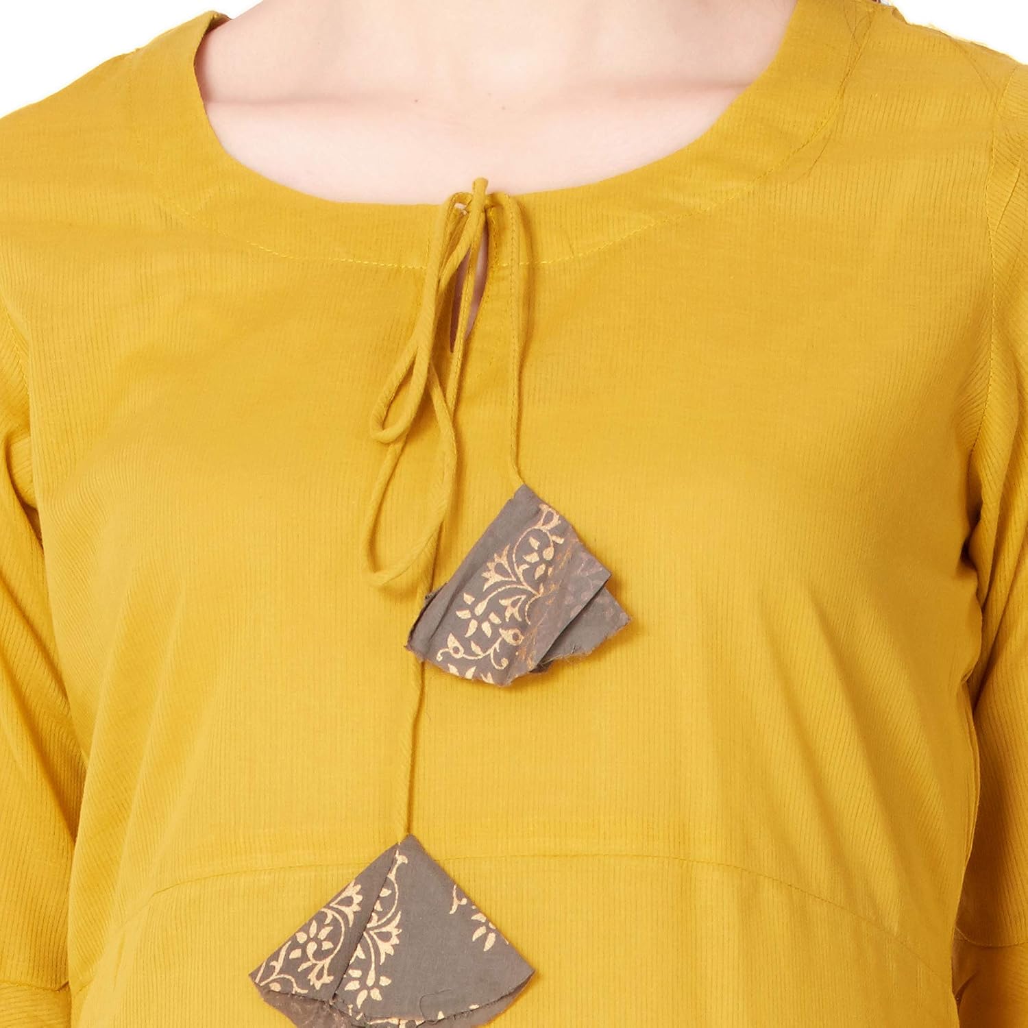 ortange readymade women's cotton kurta, palazzo with printed dupatta set