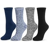 Cuddl Duds Women Super Soft Multicolor Easy Care Crew Boot Socks 4 Pair