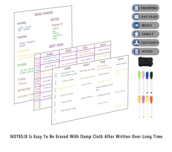 Villexun - Pizarra blanca magnética de borrado en seco, imán ...