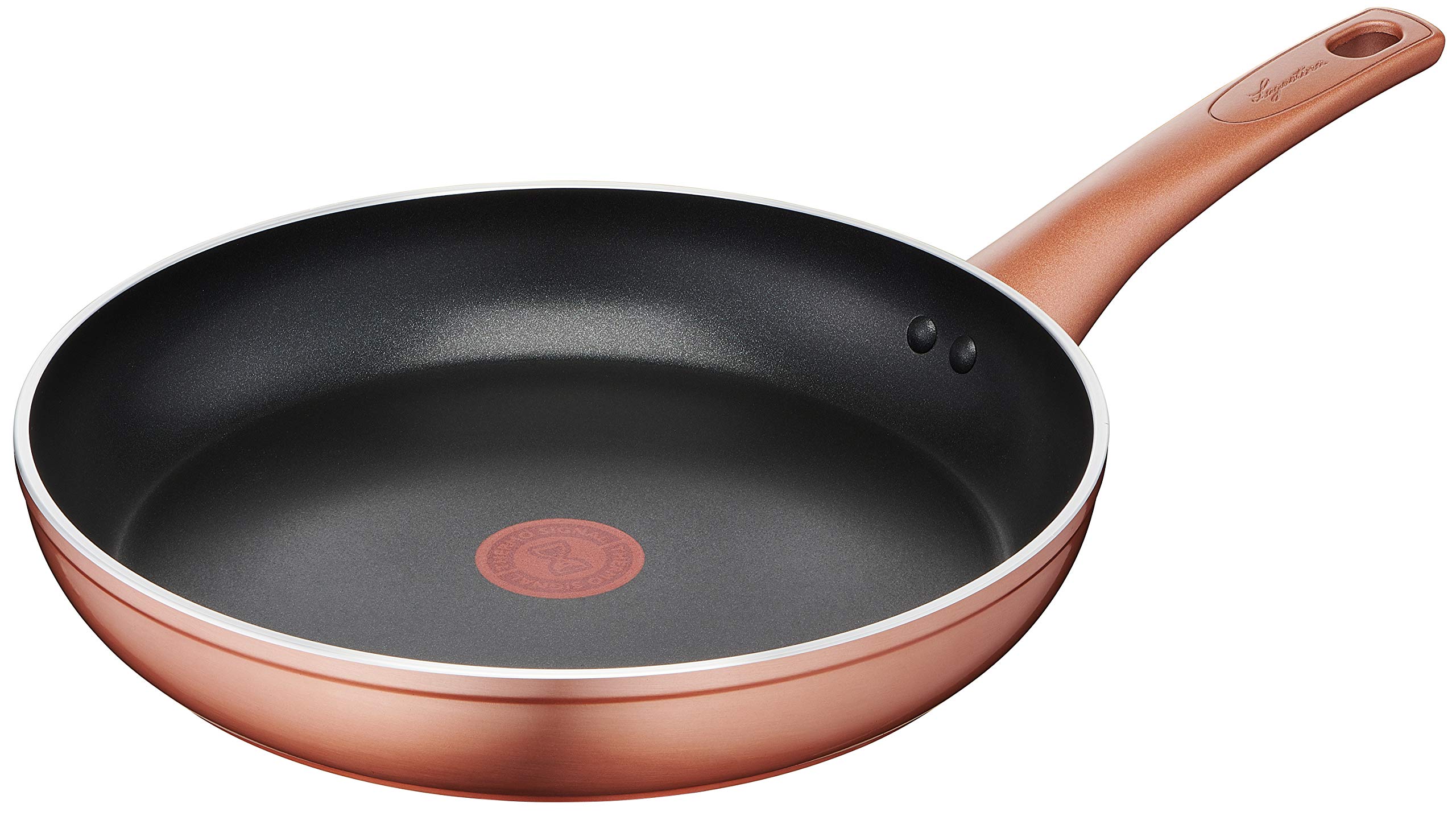 Lagostina Ramata Non-Stick Aluminium Frying Pan Diameter 28 cm with Copper Effect Exterior, Gas Pot and Oven, Easy Titanium Coating, Ergonomic Bakelite Handle (Excluding Induction)