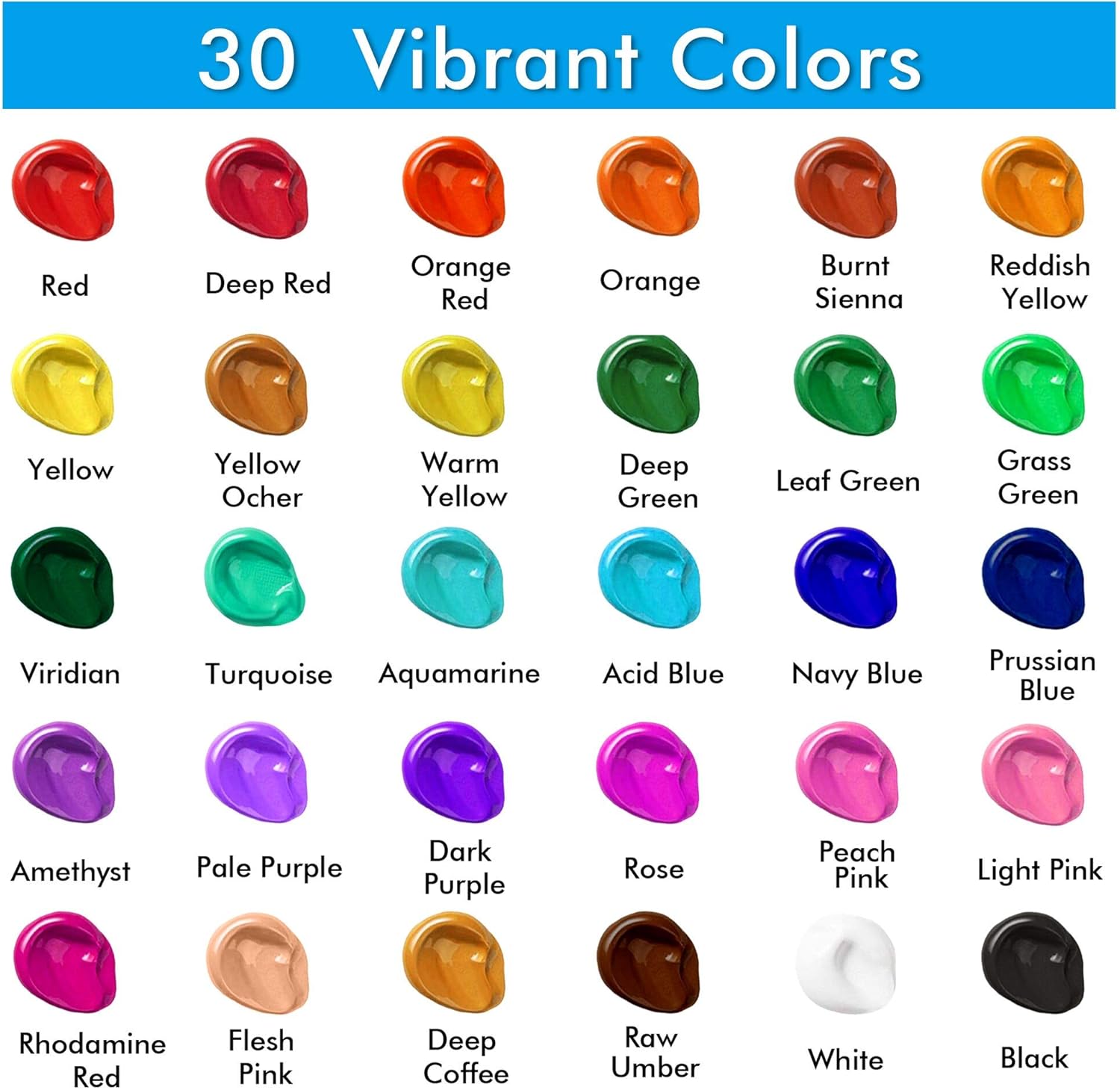 46 Pack Acrylic Paint Set, Shuttle Art 30 Colors Acrylic Paint with 10 Paint Brushes 3 Painting Canvas 1 Paint Knife Palette Sponge, Complete Gift Set for Kids, Adults Painting Canvas, Wood, Ceramic : Office Products