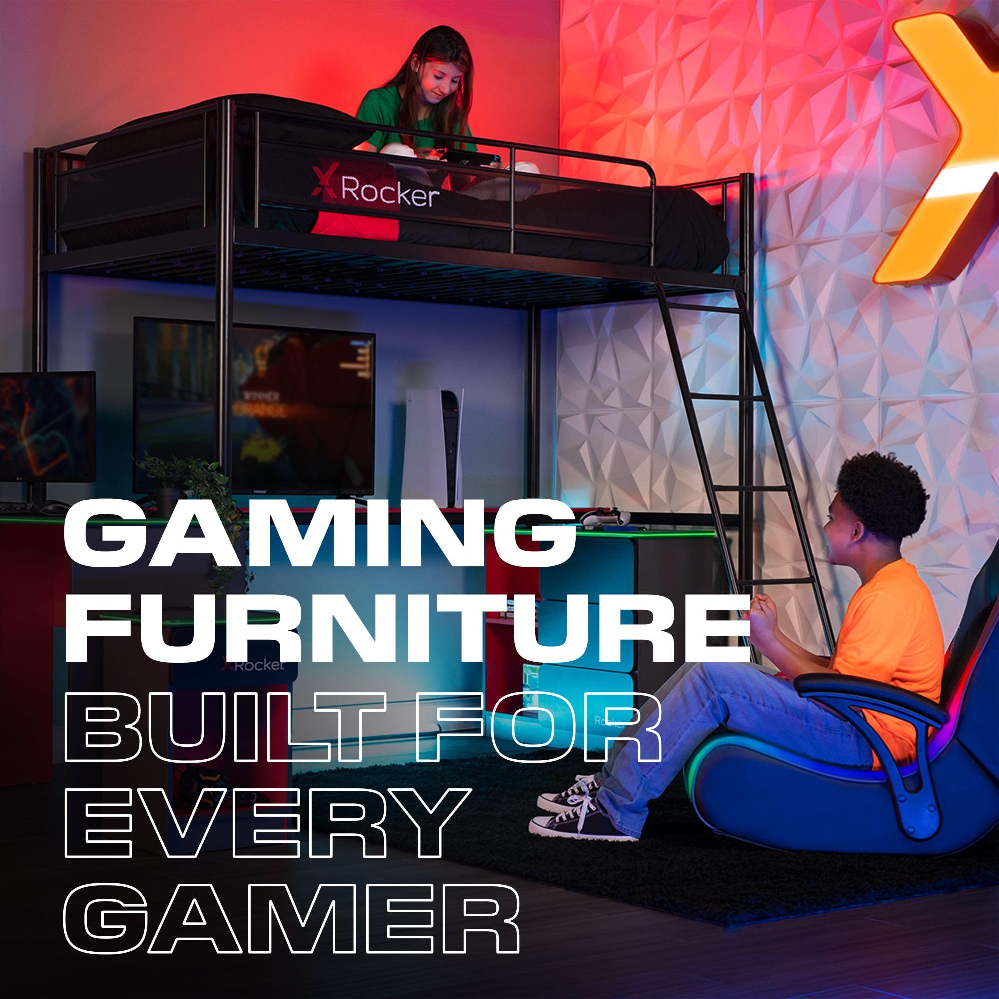 Mua X Rocker Video Gaming Floor Rocker Chair, Built-in Audio, Foldable ...
