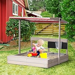 Outsunny Kids Sandbox with Canopy