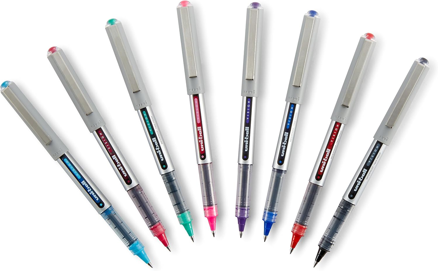 uni-ball Vision Rollerball Pens, Fine Point (0.7mm), Black, 4 Count: Office Products