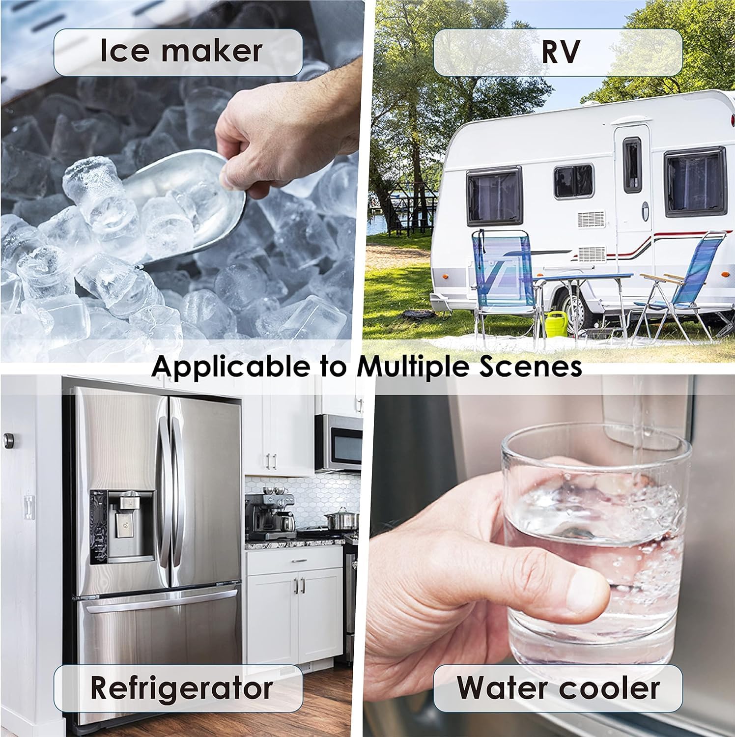 Waterdrop Inline Water Filter for Refrigerator and Ice Maker, NSF Certified High Capacity Drinking Water Filtration System with Direct Connect Fittings, Reduces Chlorine, PFAS/PFOA/PFOS