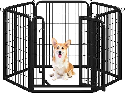 Yaheetech 6 Panel Foldable Dog Playpen 80 cm Indoor Outdoor Portable