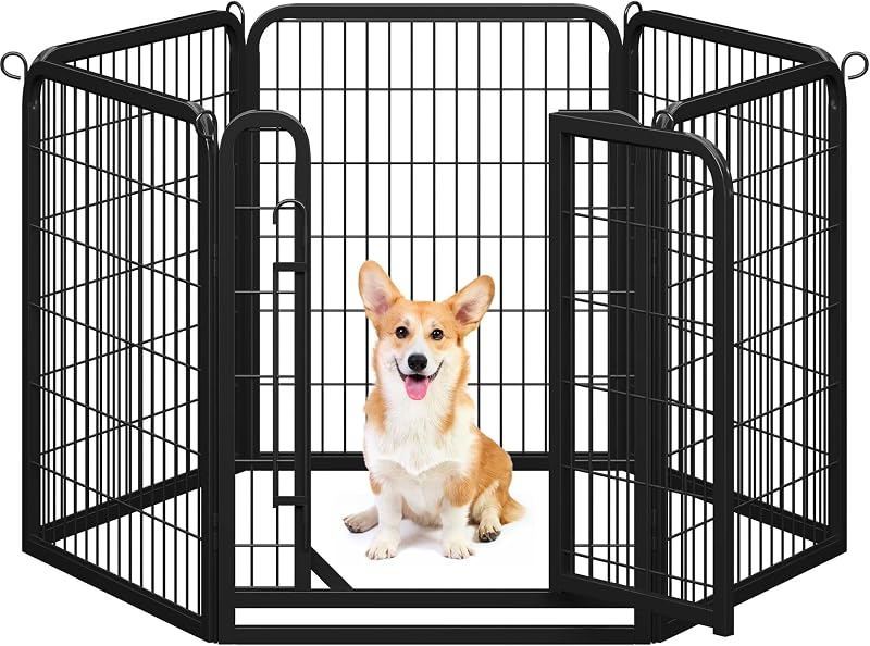 Yaheetech 6 Panel Foldable Dog Playpen 80 cm Indoor Outdoor Portable