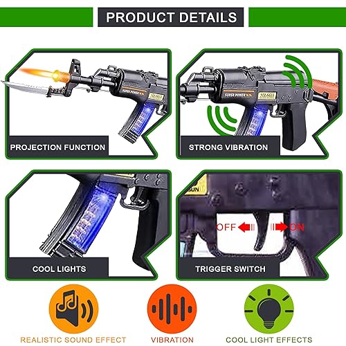 ArtCreativity Light Up Toy Machine Gun with Folding Bayonet - Cool LED,  Sound and Vibration Effect - 16 Inch Pretend Play Military Submachine Gun - Toy  Guns That Look Realistic in Kenya | Whizz Squirt Guns