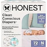 The Honest Company Comfort Dry Disposable Daytime Diapers for Sensitive Skin, Hypoallergenic, Above It All + All the Alpacas,