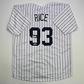 Facsimile Autographed Ben Rice New York Pinstripe Reprint Laser Auto Baseball Jersey Size Men's XL