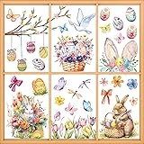 AREOK Easter Window Clings, Easter Decorations, Easter Window Stickers Decals for Glass Windows Double Sided, Easter Window D