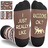 HAPPYPOP Funny Socks for Men Women - Dinosaur Monkey Octopus Raccoon Bee Penguin Lover Gifts