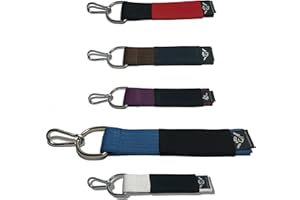 GI STORE ROCKS! BJJ Keychain with Carabiner for Jiu Jitsu Backpack All Belt Rankings BJJ Colors Gifts for Jiu Jitsu