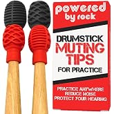 Drumstick Dampeners to Replace Drum Pads, Drumstick Mute Tips, 4 Pack | Won't Mute Actual Drums, Silicone Drumstick Tips, Quiets Clack Sound During Stick Practice, Great for Drum Rudiments
