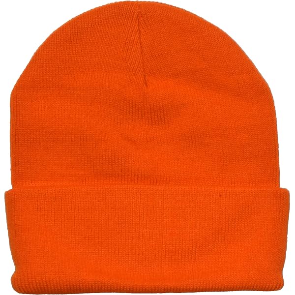 Hunter Orange Long Beanie/Knit Ski Hat/Warm in Winter! at Amazon