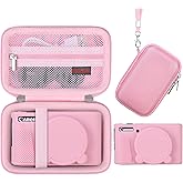 Elonbo Camera Case Set for Canon PowerShot SX740/ SX730 Digital Camera | 3-in-1 Camera Case Kit for Canon PowerShot SX740, 1 * Hard Carrying Case + 1 * Soft Silicone Case + 1 * Wrist Strap, Pink