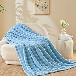 NEWCOSPLAY King Blanket for Couch Blue Super Soft