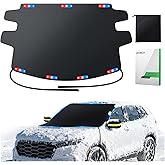 Zanch Upgrade Windshield Cover for Ice & Snow [Fast Install & Removal] 600D Oxford Fabric Against Magnetic Fit Snow, Ice, Fro