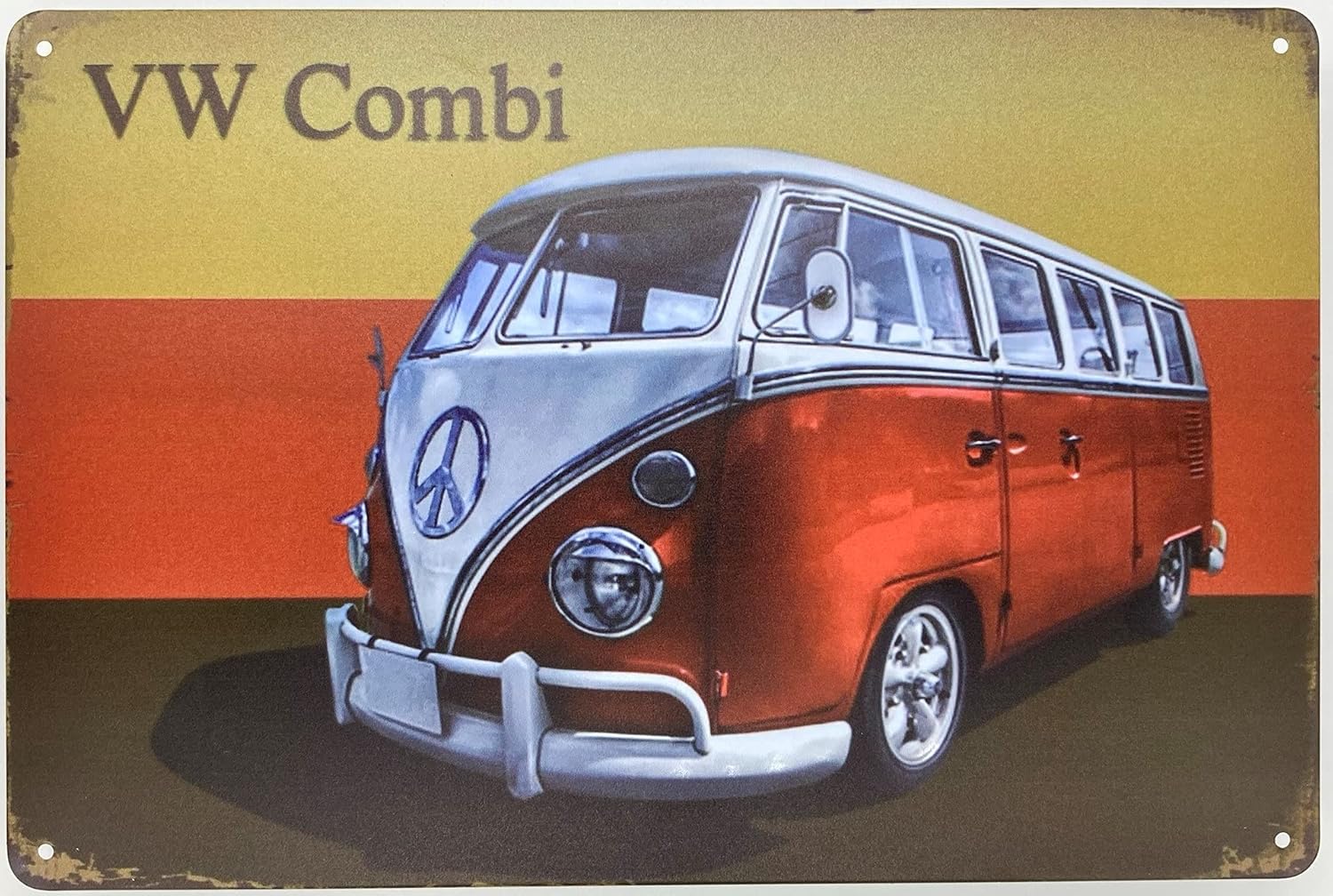 Amazon Com Forever Usa Tin Sign Vw Volkswagen Kombi Retro Germany Flag Background 8 X 12 In Metal Poster Wall Plaque Fun Decoration For Home Bar Room Garage Garden Man Cave