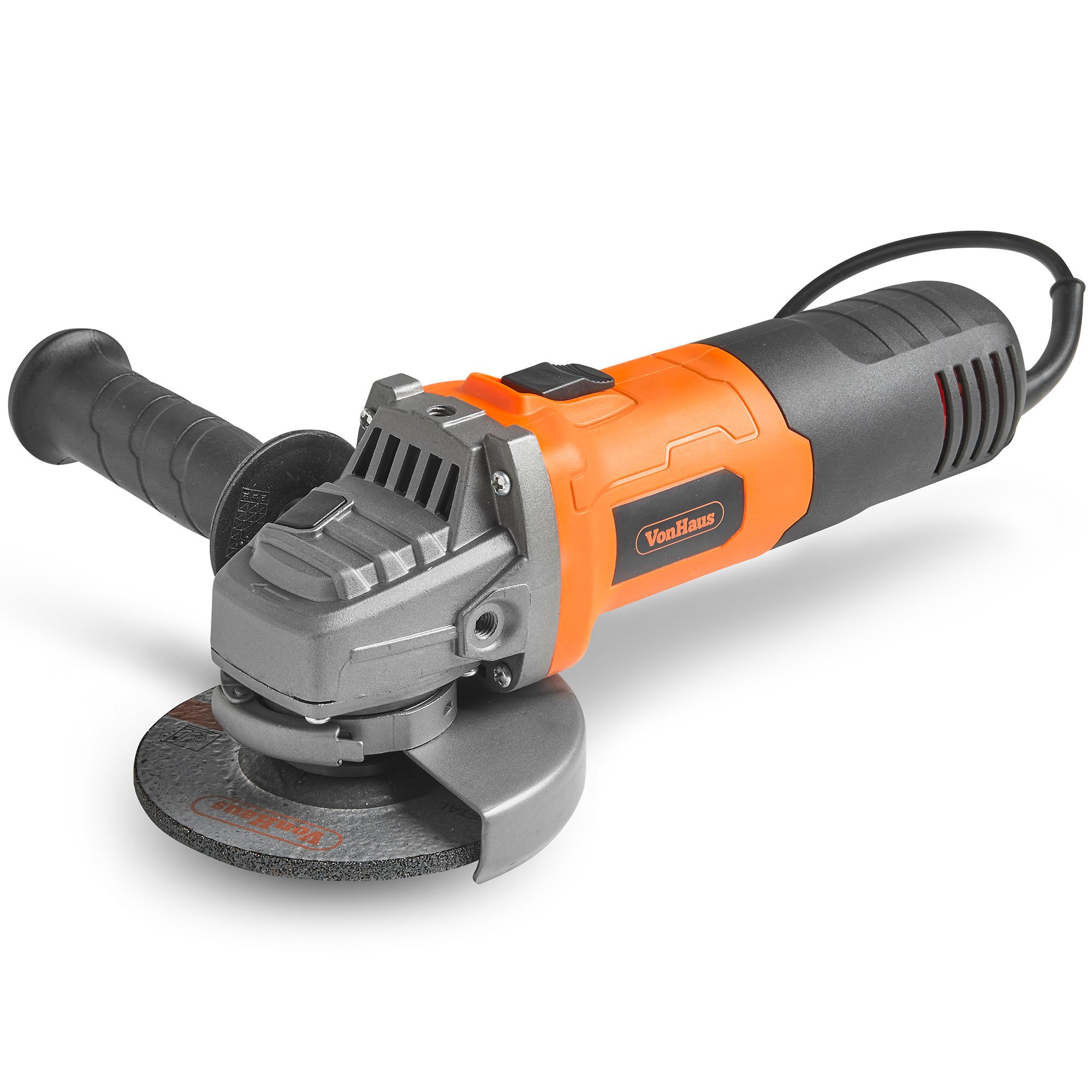 VonHaus 750W Angle Grinder with 115mm Grinding Disc, Side Handle