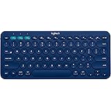 Logitech K380 Multi-Device Bluetooth Keyboard – Windows, Mac, Chrome OS, Android, iPad, iPhone, Apple TV Compatible – with FLOW Cross-Computer Control & Easy-Switch up to 3 Devices – Blue