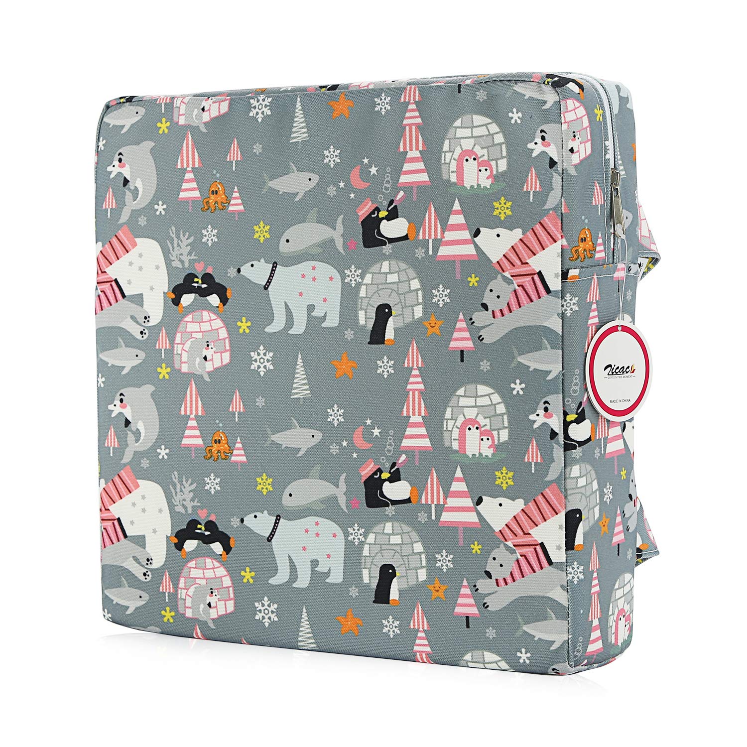 Booster Seat Harness Cushion Dismountable Kid Baby Seat Highten Pad Travel Storage Chair Toddler Infant Dining Chair (Gray)"