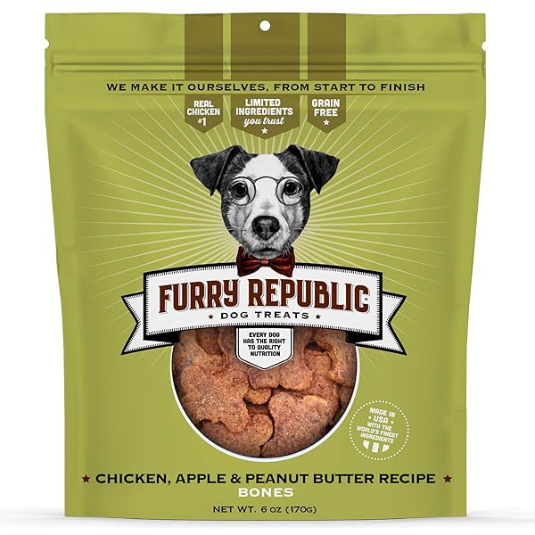 FURRY REPUBLIC CHICKEN, APPLE & PEANUT BUTTER RECIPE BONES 6OZ
