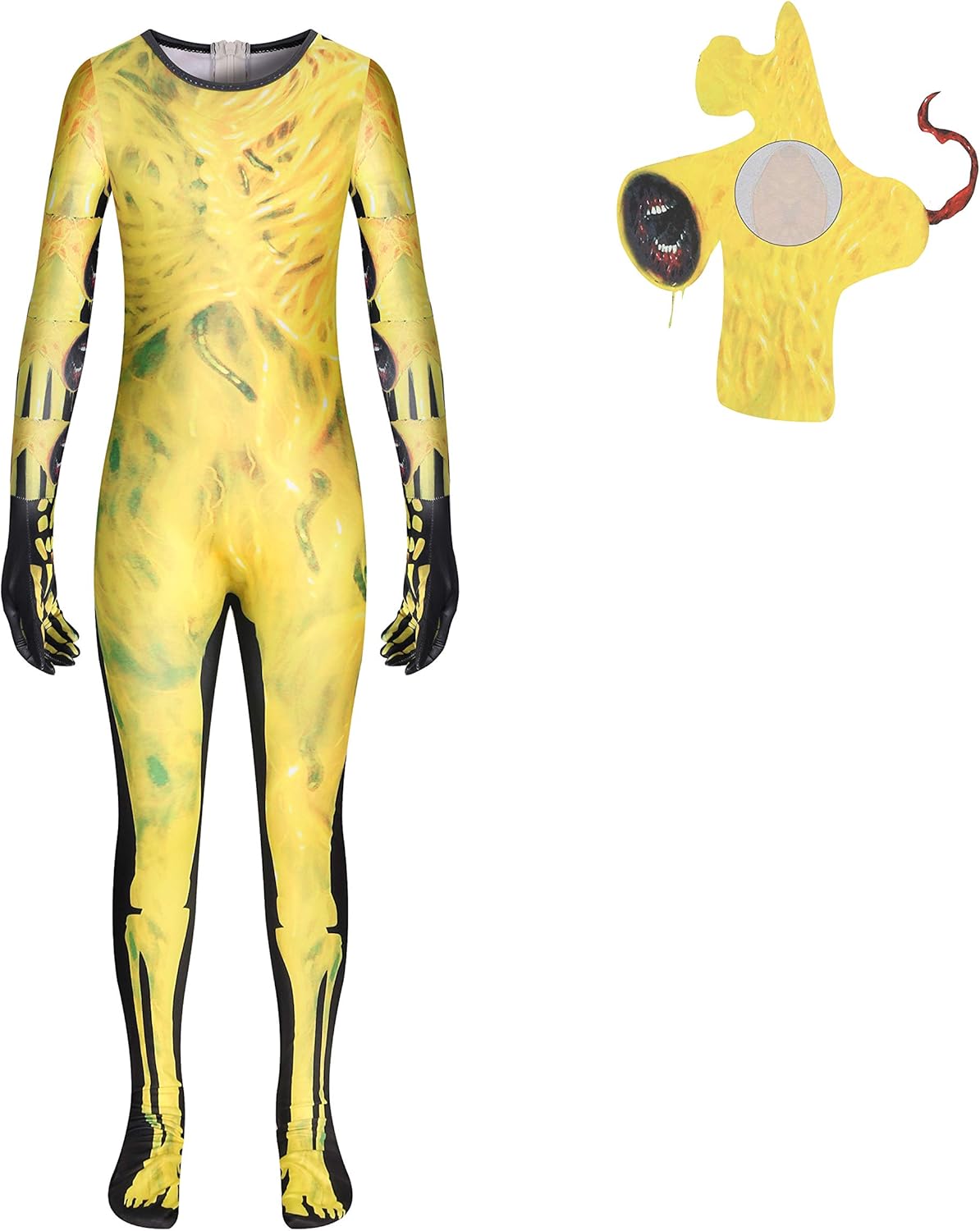 Costume Scary Game Kids Roleplay Evil Creepy SCP Halloween Hooded Jumpsuit for boy/Girl: Clothing