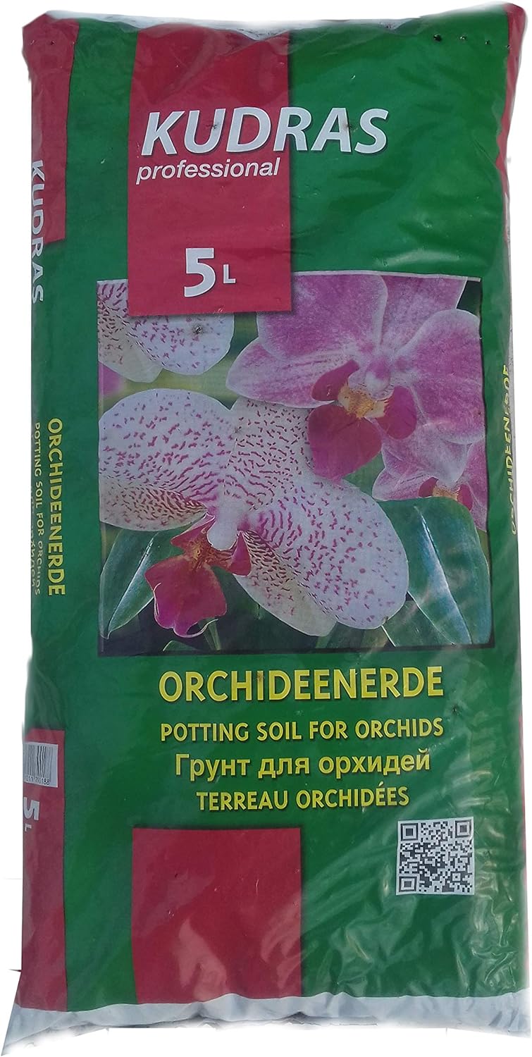 Samenshop24® Orchideenerde Substrat Gärtnerqualität, Inhalt: 5 Liter, Spezialerde, luftige und lockere Struktur vermeidet Staunässe/Wurzelfäule, mit Dünger für schöne & intensive Blüten