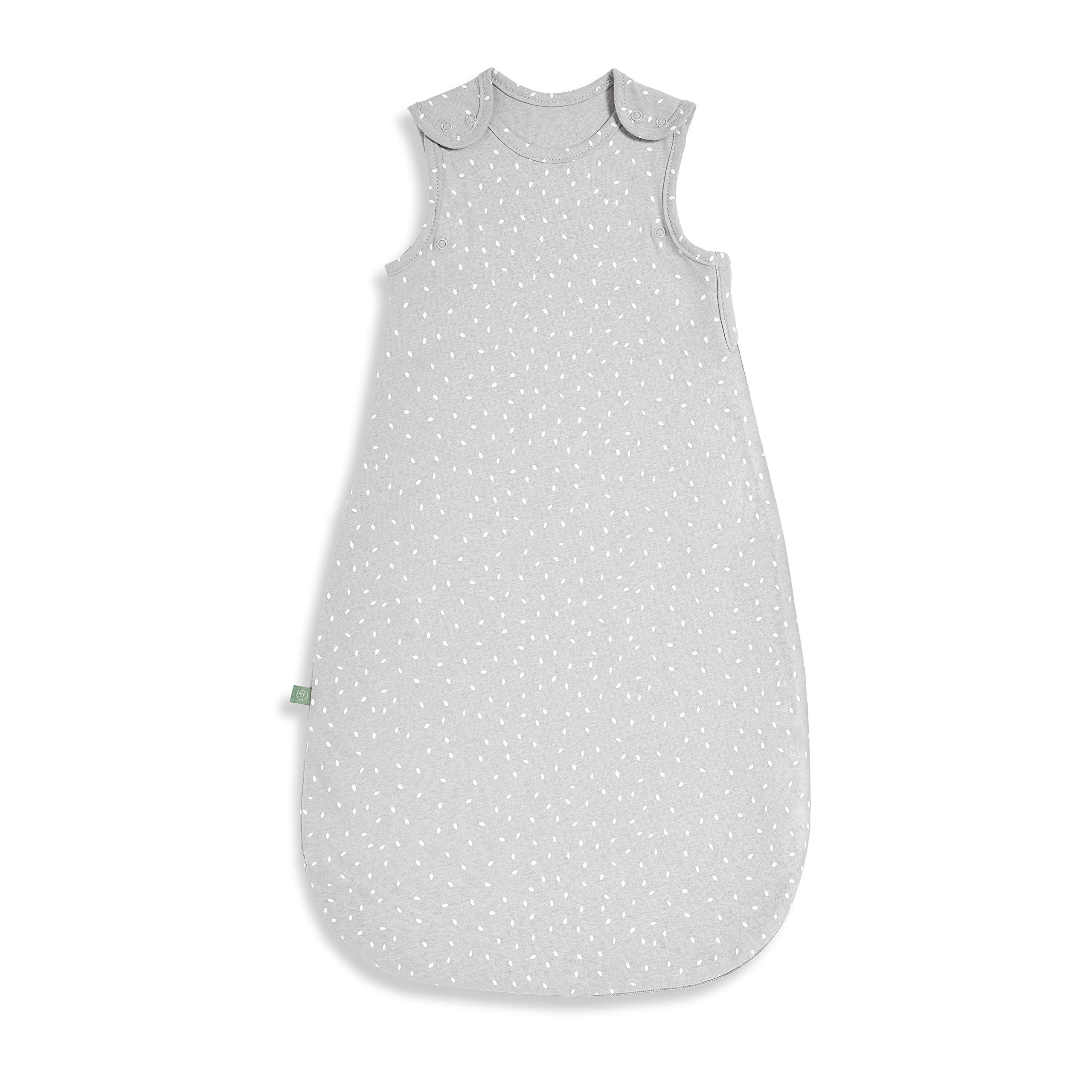 Little Green Sheep Baby Sleeping Bag - Luxury Organic Cotton Blend Sleeping Bags with Side Zip Fastening and Perfect Fit Poppers, Meets British Safety Standard, Dove Rice, 1 Tog 0-6M