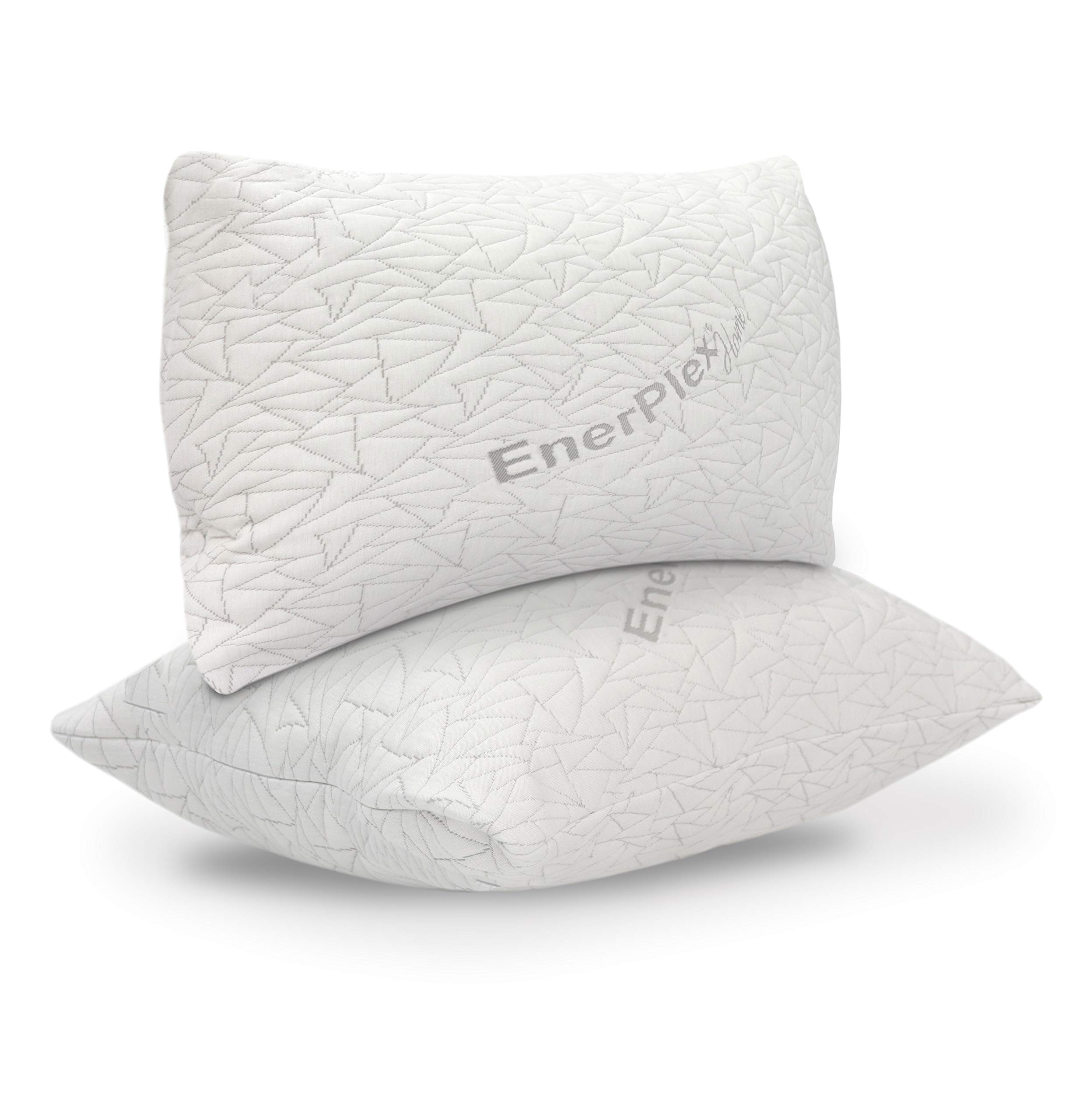 EnerPlex Luxury Queen Size Pillow 2 Pack, Adjustable Shredded Memory