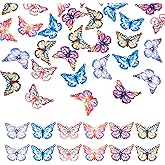 FASHEWELRY 36Pcs Stainless Steel Butterfly Charms Rainbow Butterfly Earring Charms Filigree Animals Pendants Metal Embellishments for DIY Jewelry Making