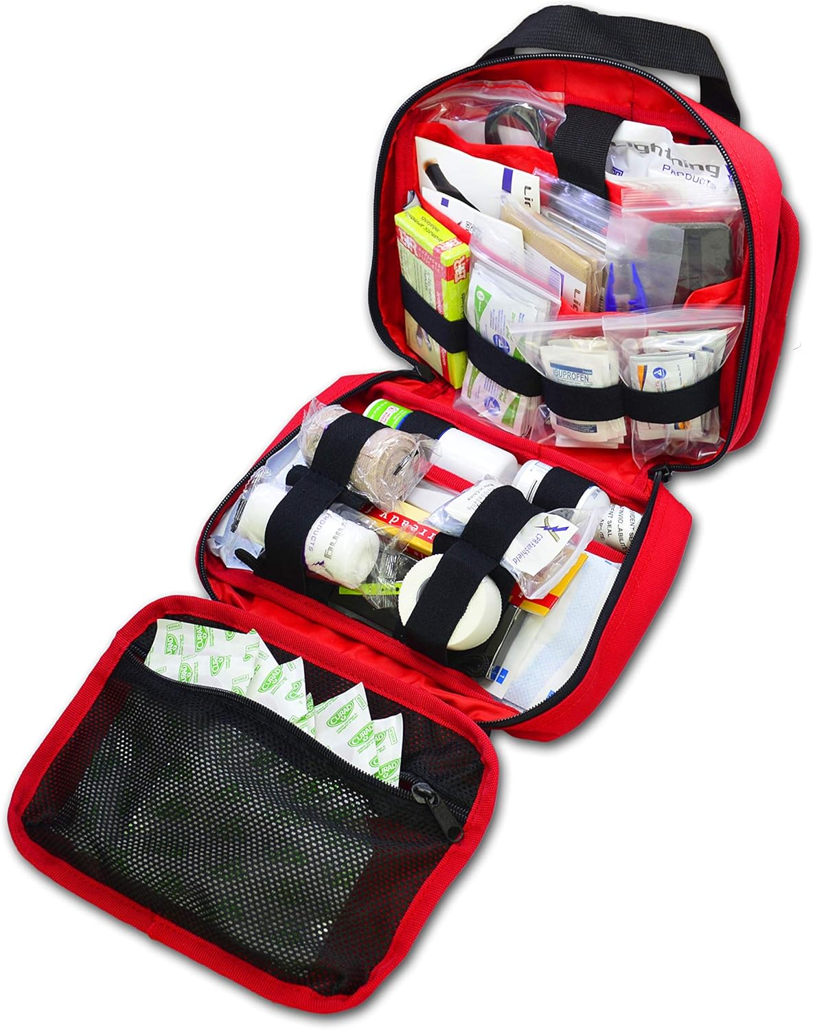 Lightning X Premium Rip-Away Individual First Aid Kit for Vehicle Head Rest - RED: Health & Personal Care