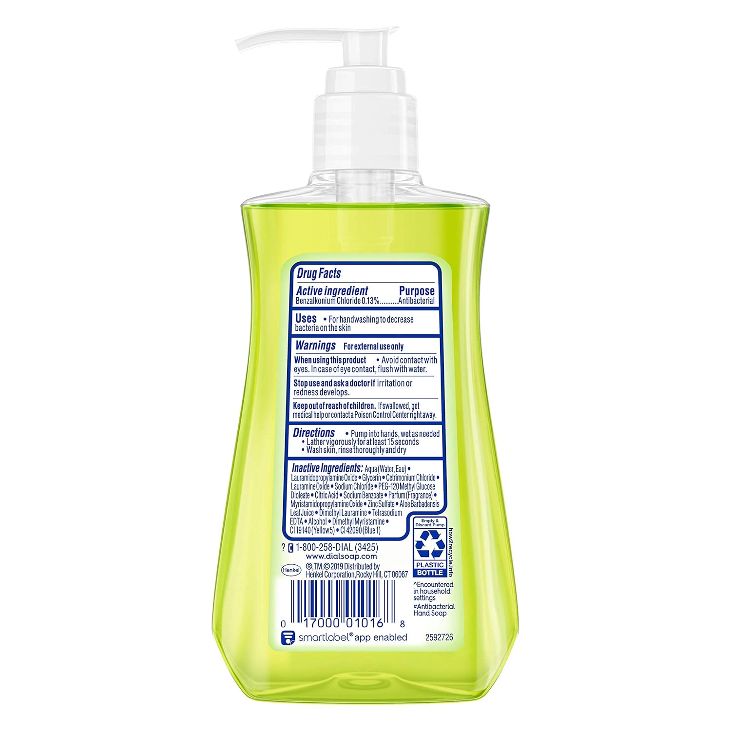 Dial Antibacterial Liquid Hand Soap, Aloe, 7.5 Fluid Ounces (Pack of 12) : Hand Washes : Beauty