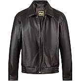 REED Men’s Luxury Leather Bomber Jacket – Genuine Leather American Style with Broad Shoulder Fit