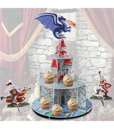 Huancai Princess Castle Cake Stand 3 Tier Cupcake Stand Dessert Holder Baby Shower Party Decor For Girls Birthday Party Supplies - View #3
