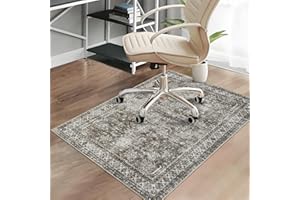 CAREMEE Office Chair Mats for Hardwood Floor, 48"X60" Desk Chair Mat for Hard Floor, Gaming Computer Chair Mat Office Rug for Rolling Chairs, Low Pile Carpet Under Chair Floor Protector, Vintage