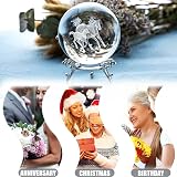 HDCRYSTALGIFTS 3D Laser Horse Crystal Ball 60mm with Stand view 4